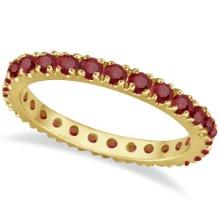 Ruby Eternity Band Stackable Ring 14K Yellow Gold 0.50ctw