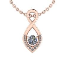 0.33 Ctw SI2/I1 Diamond 14K Rose Gold Necklace