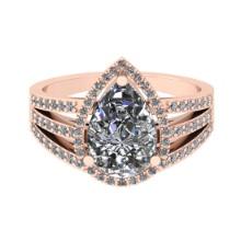 2.91 Ctw SI2/I1 Diamond 14K Rose Gold Engagement Halo Ring