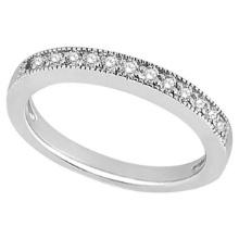 Milgrain Pave-Set Diamond Wedding Band in platinum 0.28 ctw