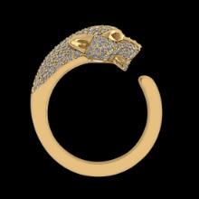 1.03 Ctw VS/SI1 Morganite And Diamond 14K Yellow Gold Panther Face Ring