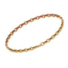 6.50 Ctw SI2/I1 Ruby And Diamond 14K Yellow Gold Bracelet