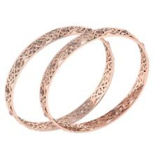 Certified 0.72 Ctw Diamond VS/SI1 Bangles 14K Rose Gold Made In USA