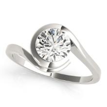 Certified 0.75 Ctw SI2/I1 Diamond 14K White Gold Solitaire Ring