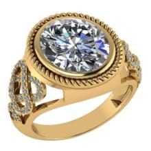 Certified 3.86 Ctw Diamond VS/I1 Ring For 14K Yellow Gold