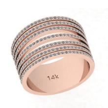 1.30 Ctw Si2/i1 Diamond 14K Rose Gold Groom Wedding Band Ring