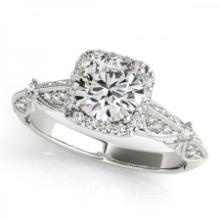 CERTIFIED PLATINUM 1.31 CTW J-K/VS-SI1 DIAMOND HALO ENGAGEMENT RING