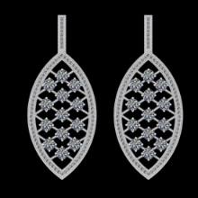 5.61 Ctw VS/SI1 Diamond 14K White Gold Dangling Earrings