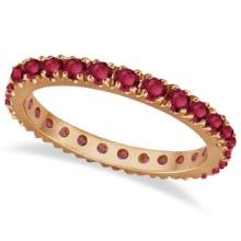 Ruby Eternity Band Stackable Ring 14K Rose Gold 0.50ctw