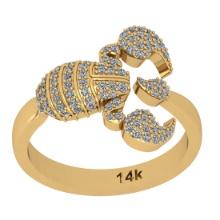 0.45 Ctw Si2/i1 Diamond 14K Yellow Gold Creature Ring