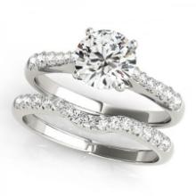 CERTIFIED 18KT WHITE GOLD 1.17 CTW J-K/VS-SI1 DIAMOND BRIDAL SET