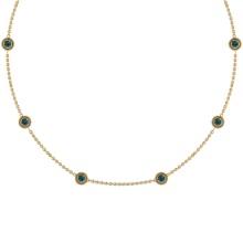 0.30 Ctw i2/i3 Treated Fancy Blue Diamond 14K Yellow Gold Yard Necklace