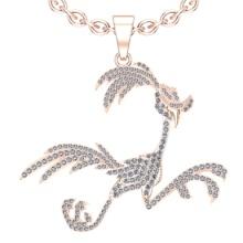 1.40 Ctw Si2/i1 Diamond 14K Rose Gold Roadrunner Necklace