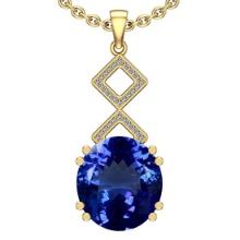 Certified 5.93 Ctw VS/SI1 Tanzanite And Diamond 14k Rose Gold Victorian Style Necklace