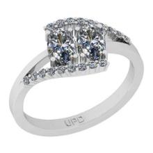 1.18 ctw GIA Certified Center StoneDiamond 14K White Gold Anniversary Ring