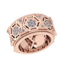 0.90 Ctw SI2/I1 Diamond 14K Rose Gold Wedding/Anniversary /Engagement Band Ring