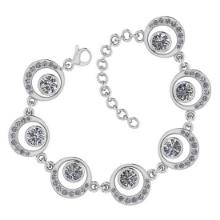 4.07 Ctw SI2/I1 Diamond Style Bezel&Prong Set 18K White Gold Tennis Bracelet