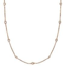 Station Bezel-Set Necklace in 14k Rose Gold 1.50 ctw