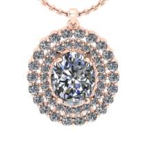 1.50 Ctw SI2/I1 Diamond 14K Rose Gold Pendant Necklace