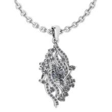 Certified 0.90 Ctw Diamond VS/SI1 Necklace 14K White Gold