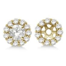 Round Diamond Earring Jackets for 7mm Studs 14K Yellow Gold 0.90ctw