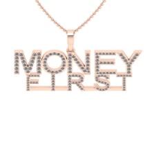 1.58 Ctw SI2/I1Diamond 14K Rose Gold Necklace