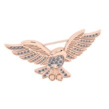 0.90 Ctw SI2/I1 Diamond 14K Rose Gold Eagle Brooch Pin