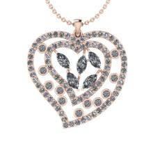 2.96 Ctw SI2/I1 Diamond Prong & Bezel Set 14K Rose Gold Valentine's Day special Pendant