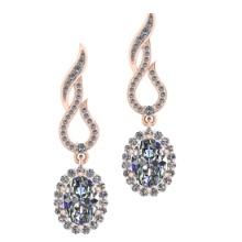 3.50 Ctw SI2/I1 Diamond 14K Rose Gold Dangling Earrings