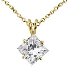 1.50ct. Princess-Cut Diamond Solitaire Pendant in 18k Yellow Gold (H, VS2)
