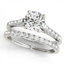 CERTIFIED 18KT WHITE GOLD 1.35 CTW J-K/VS-SI1 DIAMOND BRIDAL SET