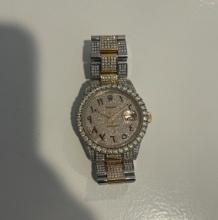 Custom 12 cttw Diamond (G-H, SI1-SI2) 36mm Rolex 'Arabic Dial' Comes with Box & Appraisal