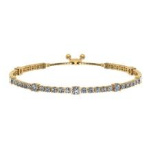 1.84 Ctw SI2/I1 Diamond Prong Set 14K Yellow Gold Slide Bracelet