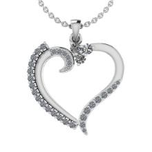 0.34 Ctw SI2/I1 Diamond 14K White Gold Valentine's Day special Pendant