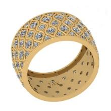 3.17 Ctw Si2/i1 Diamond 14K Yellow Gold Men's Engagement Band Ring