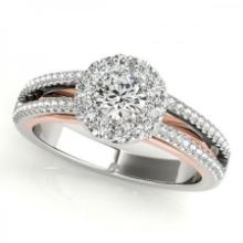 CERTIFIED PLATINUM 1.14 CTW J-K/VS-SI1 DIAMOND HALO ENGAGEMENT RING