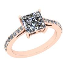 Certified 1.78 Ctw SI2/I1 Diamond 14K Rose Gold Promises Ring