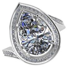 VS/SI1 Certified 1.60 CTW Pear Diamond 14K White Gold Ring