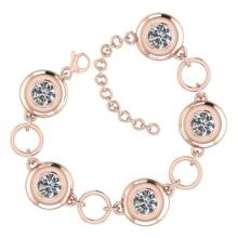 2.50 Ctw SI2/I1 Diamond Style Bezel Set 18K Rose Gold Tennis Bracelet