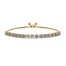 0.67 Ctw SI2/I1 Diamond Prong Set 14K Yellow Gold Slide Bracelet