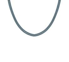 17.00 Ctw i2/i3 Treated Fancy Blue Diamond 14K Yellow Gold 2 Row Necklace