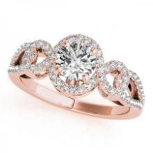 CERTIFIED 18K ROSE GOLD 1.34 CTW J-K/VS-SI1 DIAMOND HALO ENGAGEMENT RING