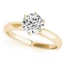 Certified 1.00 Ctw SI2/I1 Diamond 14K Yellow Gold Solitaire Ring