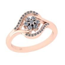 0.61 Ctw Si2/i1 Diamond 14K Rose Gold Ring