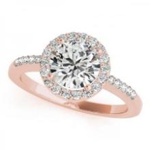 CERTIFIED 18K ROSE GOLD 1.35 CTW J-K/VS-SI1 DIAMOND HALO ENGAGEMENT RING