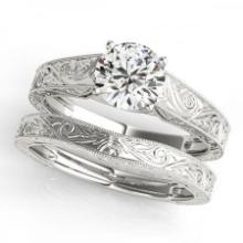 CERTIFIED 18KT WHITE GOLD 1.00 CTW J-K/VS-SI1 DIAMOND SOLITAIRE BRIDAL SET