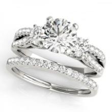 CERTIFIED 18KT WHITE GOLD 1.32 CTW J-K/VS-SI1 DIAMOND BRIDAL SET