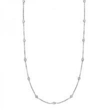 36 inch Station Station Necklace 14k White Gold 1.00ctw