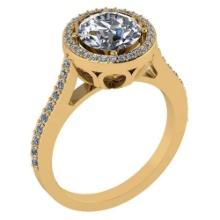 2.23 Ctw Diamond 14k Yellow Gold Halo Ring VS/SI2