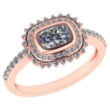 1.94 Ctw Diamond 14k Rose Gold Halo Ring VS/SI2